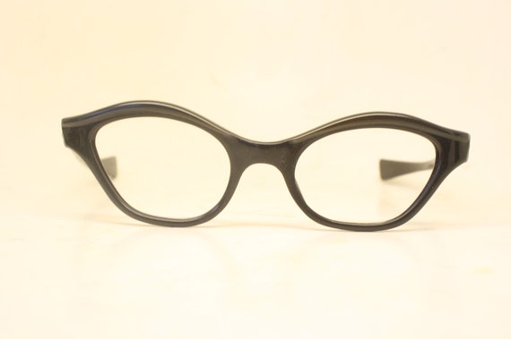 Vintage Cat Eye Glasses Black Small 1960s Glasses… - image 1