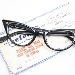 Small cat eye glasses black  vintage cateye eyeglasses