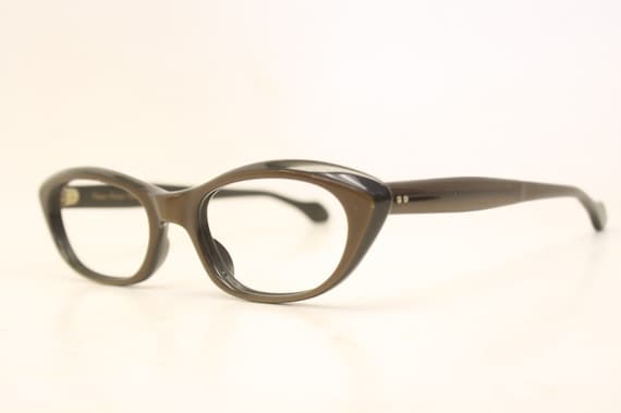 Vintage Glasses Brown Cat Eye Glasses Retro Glass… - image 5