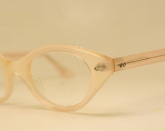 Large Unused Pink Vintage 1960's Cat Eye Glasses