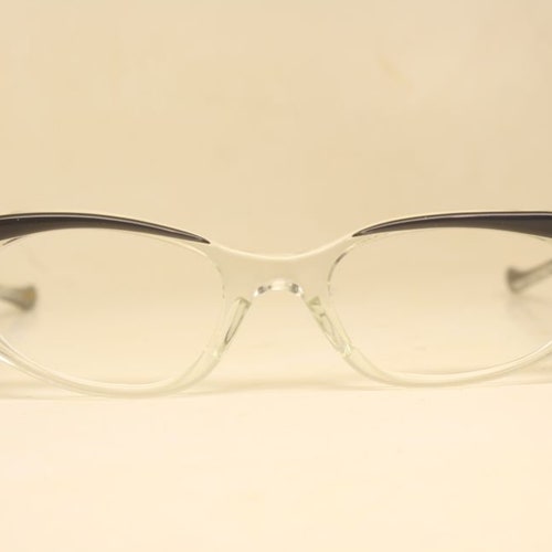 Blue shops Clear Cat Eye Glasses Unused Vintage