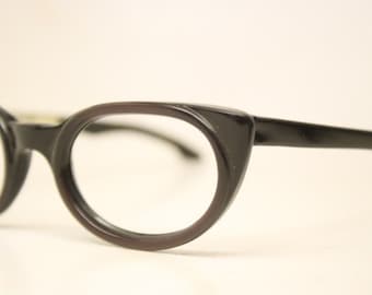 Small Unused Black Purple vintage cat eye eyeglasses