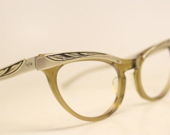Unused Combination cat eye glasses retro vintage