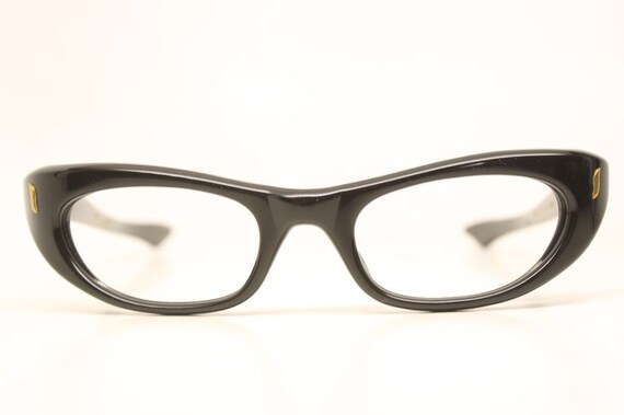 Small Black Vintage 50s Eyeglasses Unused Cat Eye… - image 2