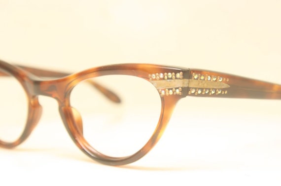 Vintage Glasses Unused Tortoise Cat Eye Glasses - image 4