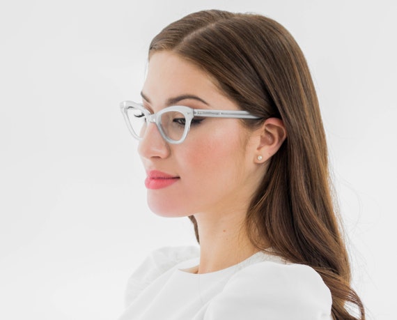 Light Blue cat eye eyeglasses vintage cat eye gla… - image 6