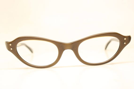 Unused Brown Vintage Cat eye glasses cat eye fram… - image 4