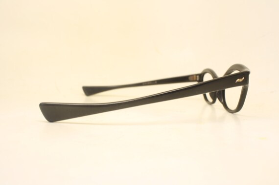 Vintage Cat Eye Glasses Black Small 1960s Glasses… - image 4