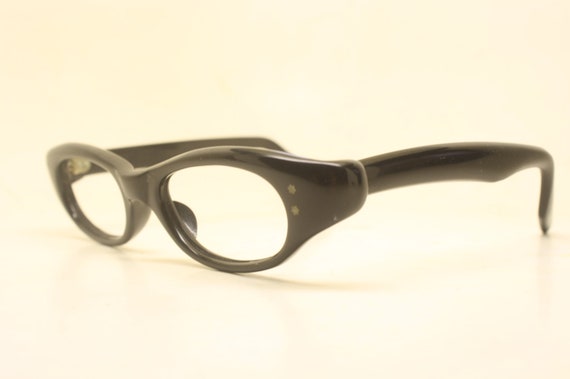 Vintage J.MONIQUE Cat Eye Glasses Black Small 196… - image 2