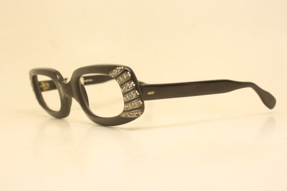 Vintage Cat Eye Glasses Black Small 1960s Glasses… - image 2
