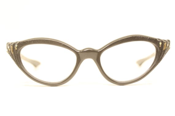 Unused Black Rhinestone cat eye glasses vintage c… - image 2