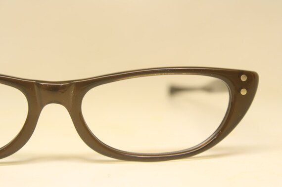 Vintage Cateye Glasses Brown Unused American Opti… - image 3
