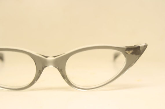 Small Vintage cat eye glasses gray cateye eyeglas… - image 3