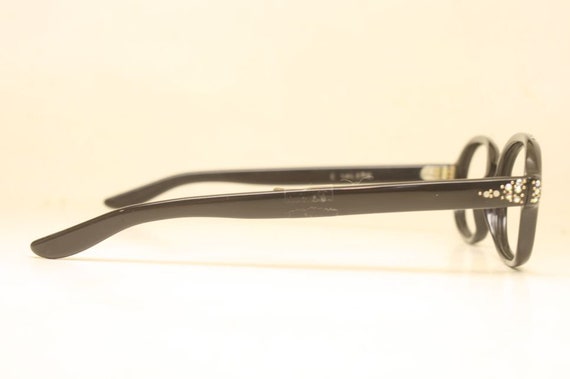 Unused Vintage Black Rhinestone Cat Eye Glasses - image 5
