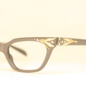 Purple Brown rhinestone cat eye glasses vintage cateye frames