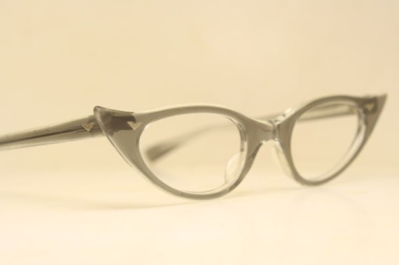 Small Vintage cat eye glasses gray cateye eyeglas… - image 4