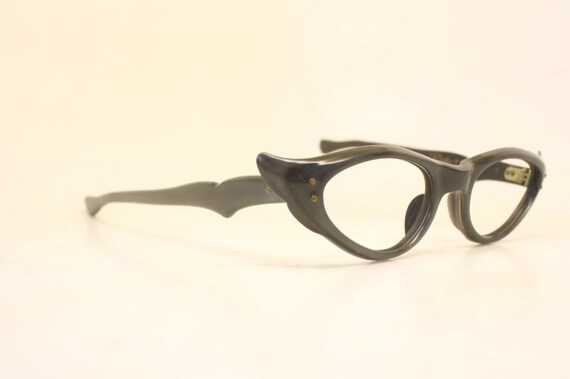 Vintage Cat Eye Glasses Black Small 1960s Glasses… - image 3