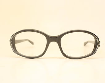 Vintage Cat Eye Glasses Black Small 1960s Glasses Unused