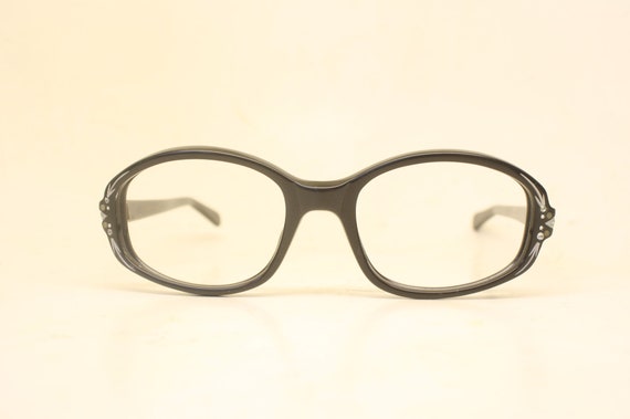 Vintage Cat Eye Glasses Black Small 1960s Glasses… - image 1