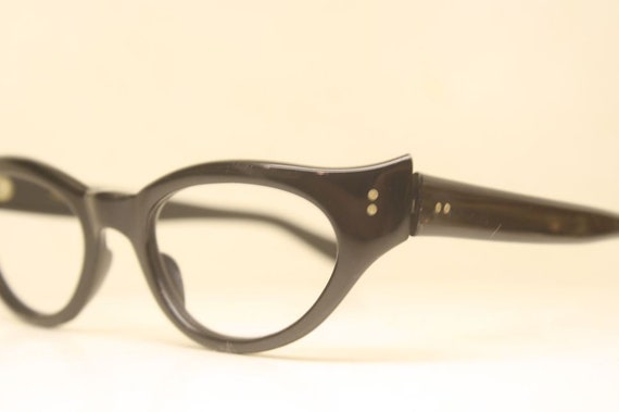 Black Vintage Glasses Cat Eye Glasses Retro Glass… - image 1