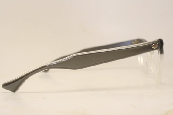 Unused Gray Clear Lucite Vintage Cat eye glasses … - image 5