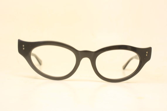 Vintage Cat Eye Glasses Black Small 1960s Glasses… - image 2