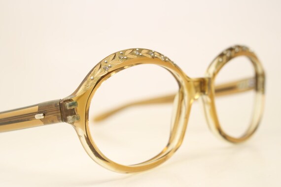 NOS Vintage Brownsmoke Rhinestone 1960's Eyeglasse
