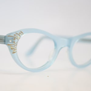 Blue Rhinestone cat eye glasses vintage cateye frames eyeglasses 1950s glasses