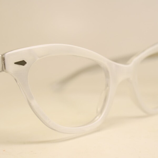 White Glasses Frames Etsy