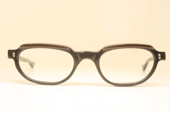 Black Brown Vintage Glasses Cat Eye Glasses Retro… - image 2