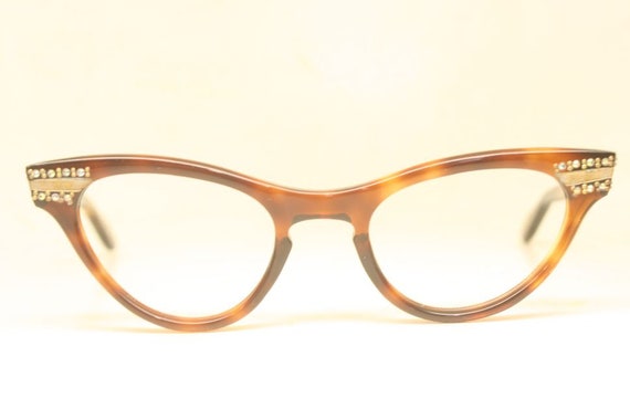Vintage Glasses Unused Tortoise Cat Eye Glasses - image 2