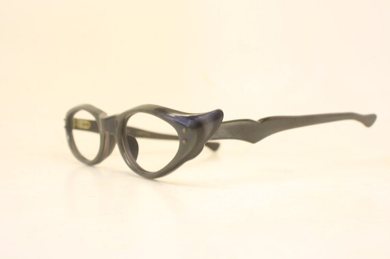 Vintage Cat Eye Glasses Black Small 1960s Glasses… - image 2