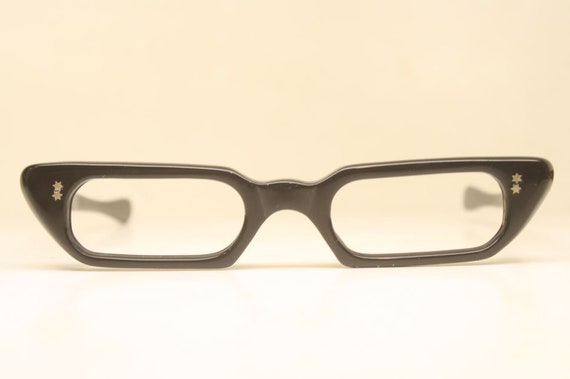 Small Black Vintage Glasses Cat Eye Glasses Retro… - image 3