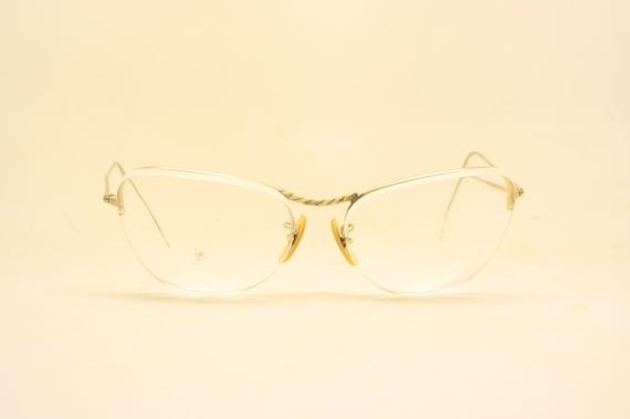 Vintage Cat Eye Glasses White Small 1960s Glasses… - image 1