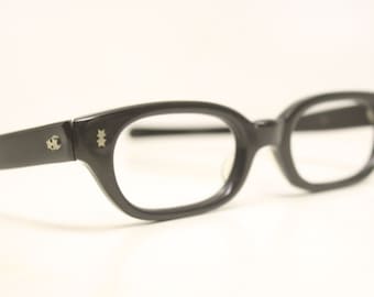 Black vintage cat eye glasses unused frames