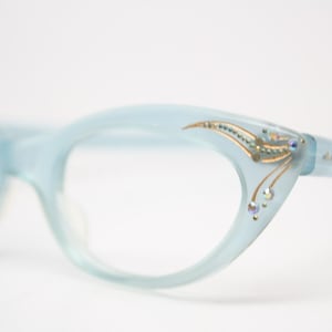 Rhinestone Cat Eye Glasses Vintage Cateye Frames 1950s Eyeglasses