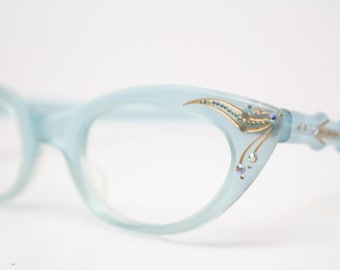 Rhinestone Cat Eye Glasses Vintage Cateye Frames 1950s Eyeglasses