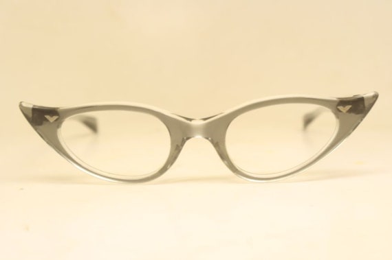 Small Vintage cat eye glasses gray cateye eyeglas… - image 2