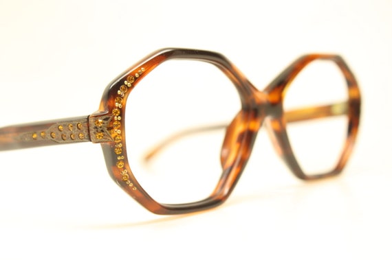 NOS Vintage Tortoise Rhinestone 1960's Eyeglasses