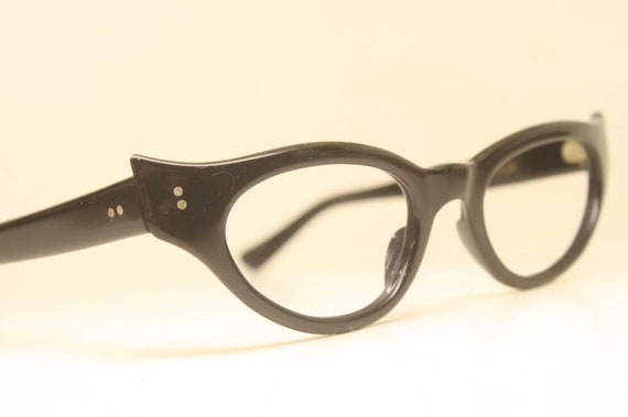 Black Vintage Glasses Cat Eye Glasses Retro Glass… - image 4