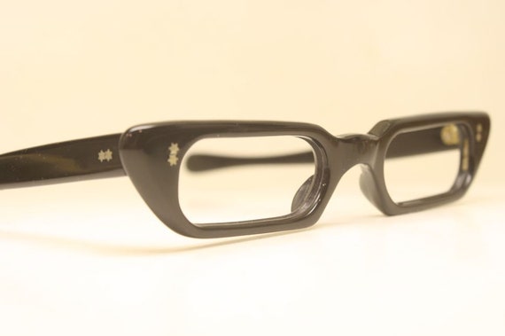 Small Black Vintage Glasses Cat Eye Glasses Retro… - image 4