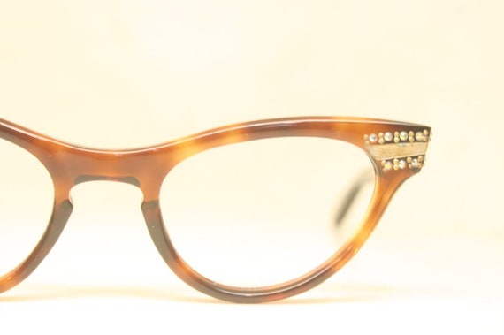 Vintage Glasses Unused Tortoise Cat Eye Glasses - image 3