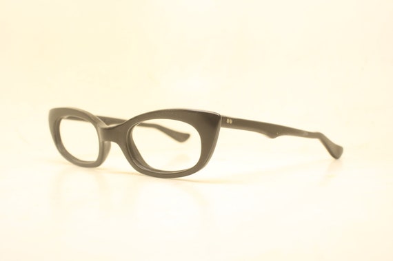 Vintage Cat Eye Glasses Black Small 1960s Glasses… - image 2