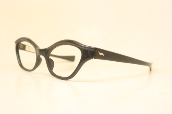 Vintage Cat Eye Glasses Black Small 1960s Glasses… - image 2