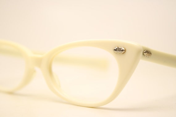 NOS Off White Cat Eye Glasses Unused vintage cate… - image 1