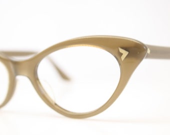 Brown 50s Glasses Unused Vintage  Cat Eye Glasses