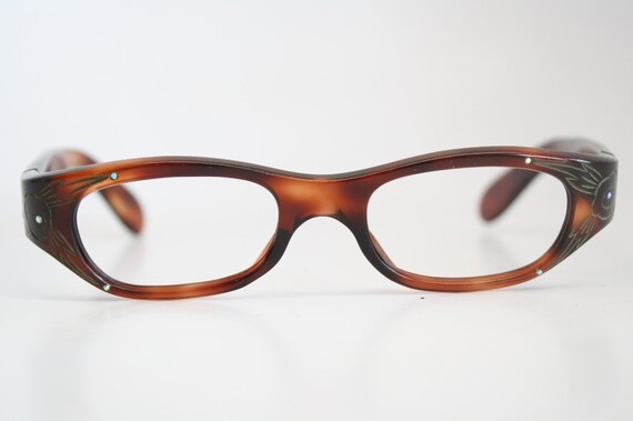 NOS Small Tortoise cat eye glasses vintage cateye… - image 3