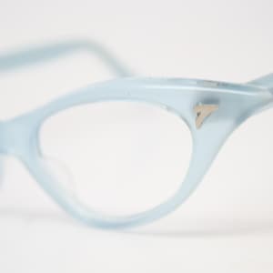 Small Light Blue cat eye glasses retro vintage