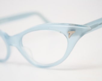 Small Light Blue cat eye glasses retro vintage