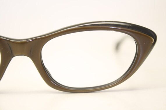 Vintage Glasses Brown Cat Eye Glasses Retro Glass… - image 3
